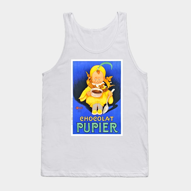 Vintage Travel Poster France Chocolat Pupier Tank Top by vintagetreasure